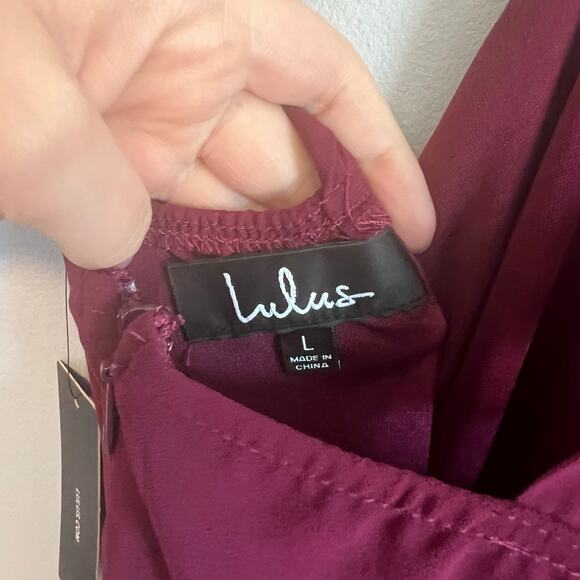 Lulus Forevermore Burgundy Skater Fit and Flare Dress NWT Size Large - Picture 6 of 8